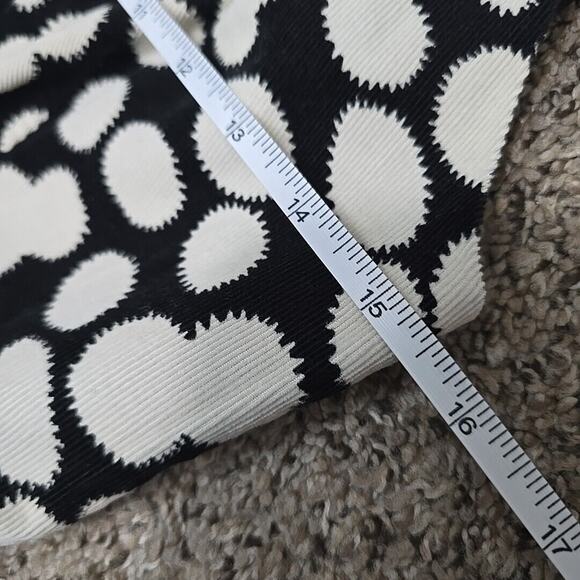 Anthropologie LEIFNOTES Womens Size 2 Notched Dots Corduroy Dress Black Ivory - Picture 6 of 14